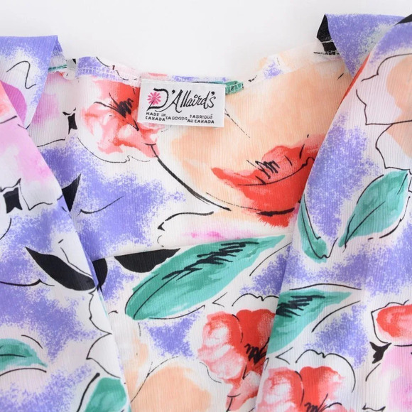 Vintage D'allaird's Made In Canada Floral Long Sleeve Midi  Dress - Picture 15 of 15